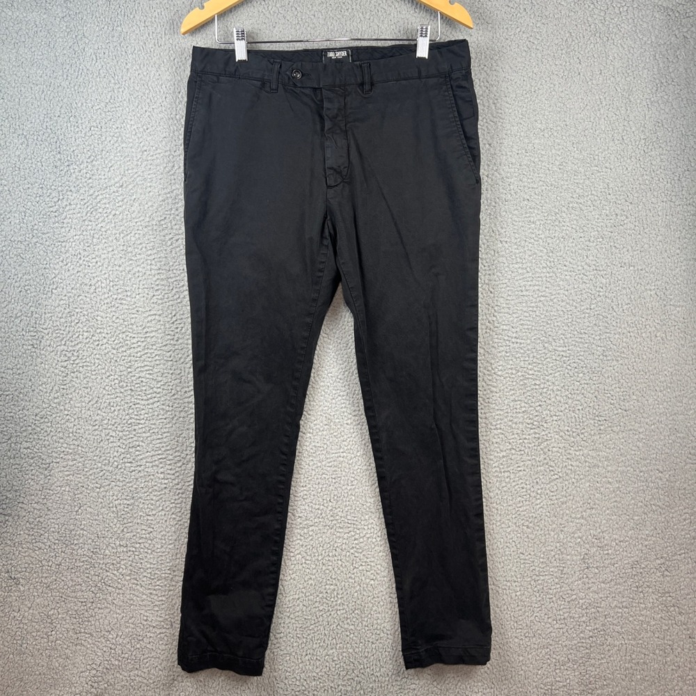Todd Snyder Mens 33x32 Black Chino Pants Tailored Stretch preppy